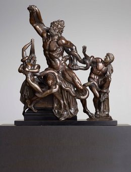 Laokoon-Gruppe Skulptur aus Bronze mit einem sich wehrenden Mann