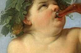 Guido Reni, Trinkender Bacchusknabe, um 1623 ein nackter Knabe aus einem Weinkrug trinkend