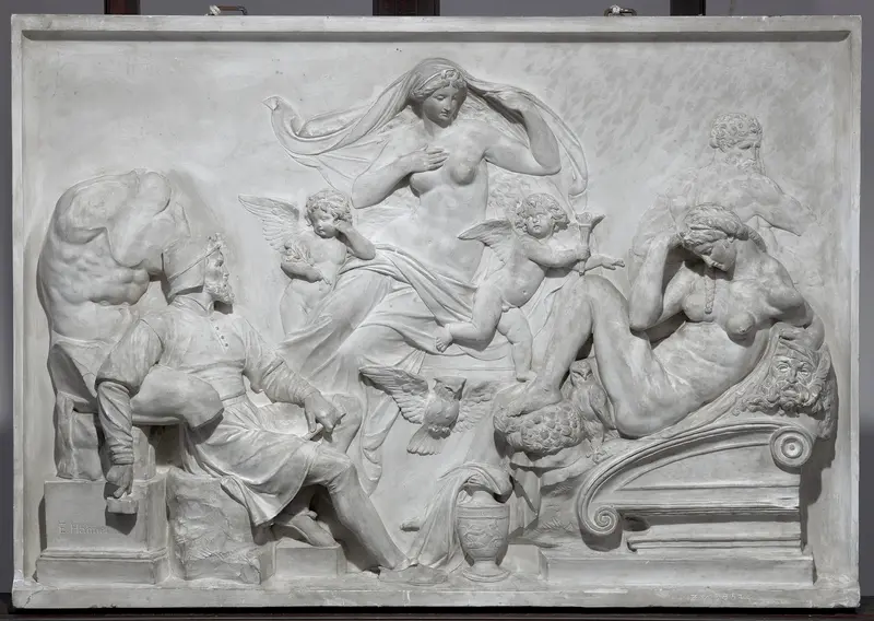 Ernst Julius Hähnel (Dresden 1811 – 1891 Dresden), Allegorie auf Michelangelo (Michelangelo und die Göttin der Nacht) 