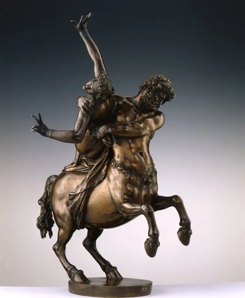 Giambologna, Nessus und Dejanira, vor 1587 Pferd mit menschlischem Oberkörper trägt eine Frau davon