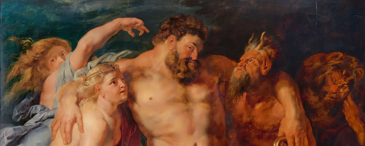 Peter Paul Rubens, Der trunkene Herkules, von einem Satyr-Paar geführt, um 1613/14