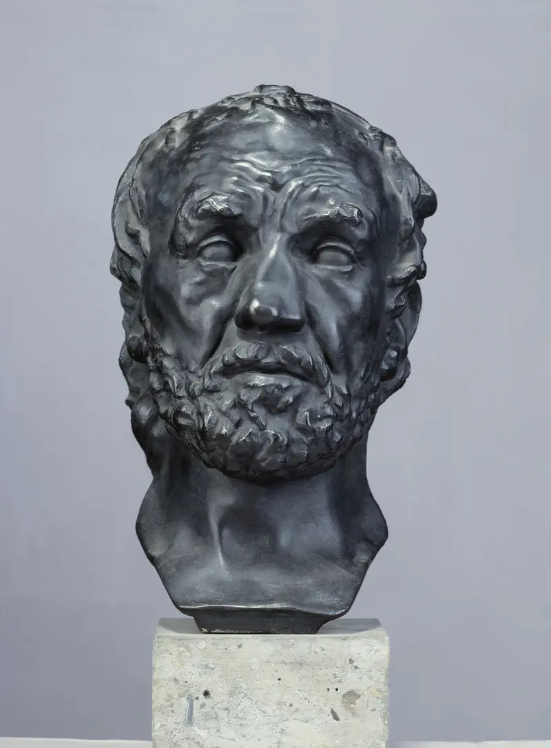 Auguste Rodin, Mann mit gebrochener Nase, 1863-1864 Büste eines älteren Mannes aus Bronze